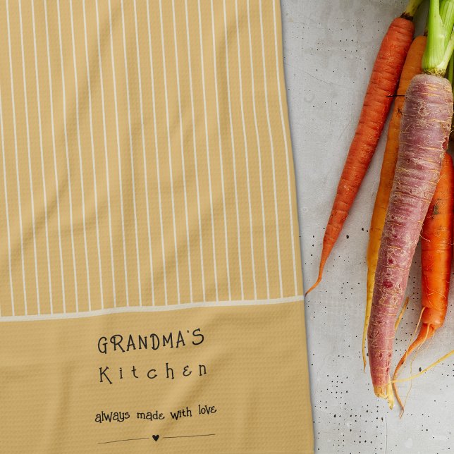 Grandma's Kitchen Vintage Stripe Customizable Towel (Creator Uploaded)