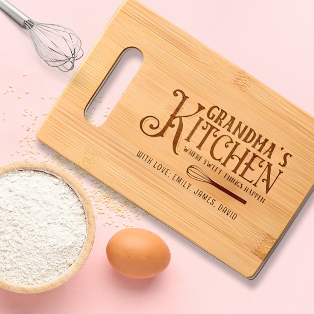 Grandma's Kitchen Where Sweet things Happen Custom Engraved Cutting Board (Creator Uploaded)