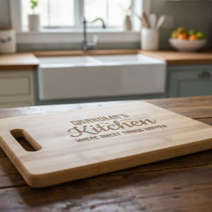 Grandma's Kitchen Where Sweet Things Happen  Engraved Cutting Board