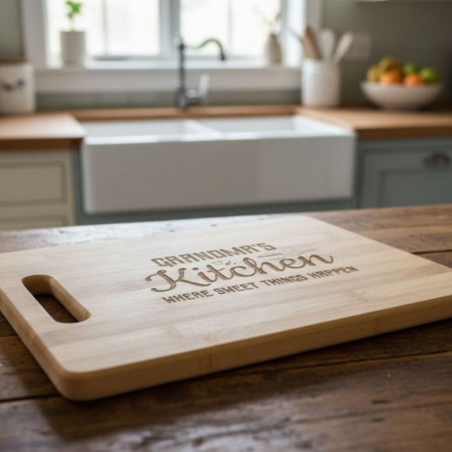 Grandma's Kitchen Where Sweet Things Happen  Engraved Cutting Board (Creator Uploaded)
