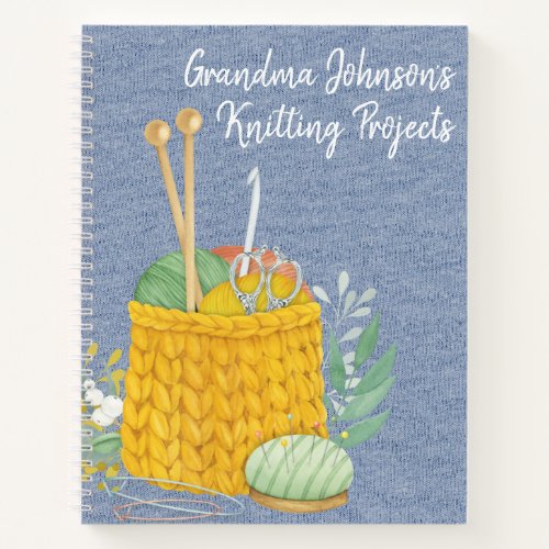 Grandmas Knitting Projects Notebook