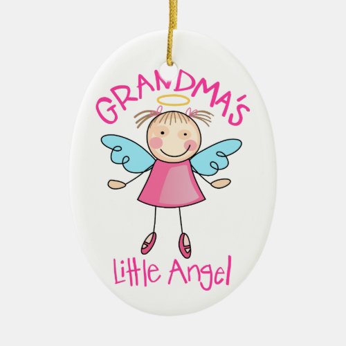 Grandmas Little Angel Ceramic Ornament