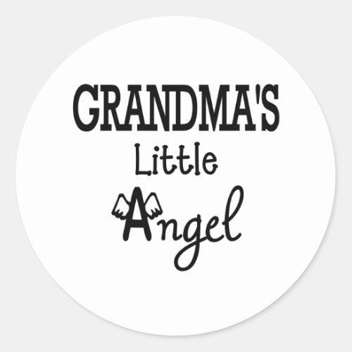 Grandmas little angel classic round sticker