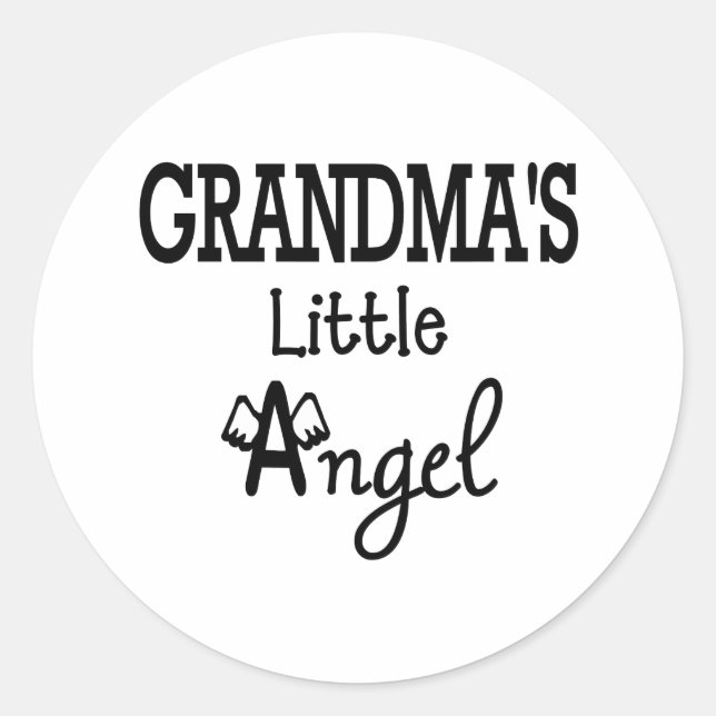 Grandma's little angel classic round sticker (Front)