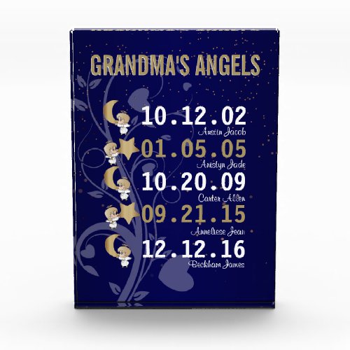 Grandmas Little Angels _ 5 Grandchildren Photo Block