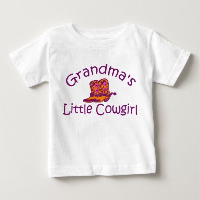 Grandma's Little Cowgirl Baby T-Shirt (Front)