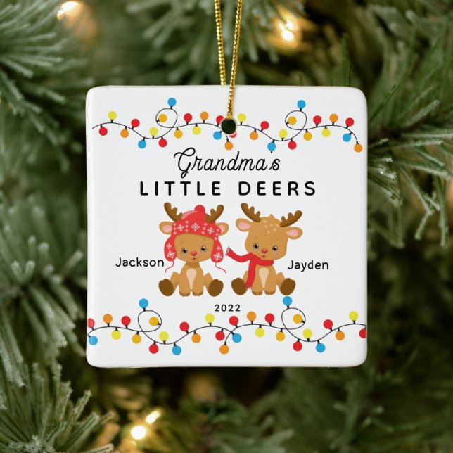 Grandma's Little Deers Christmas Ornament (Tree)