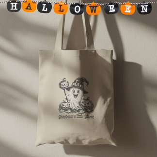 Grandma's Little Ghost Vintage Halloween Tote Bag