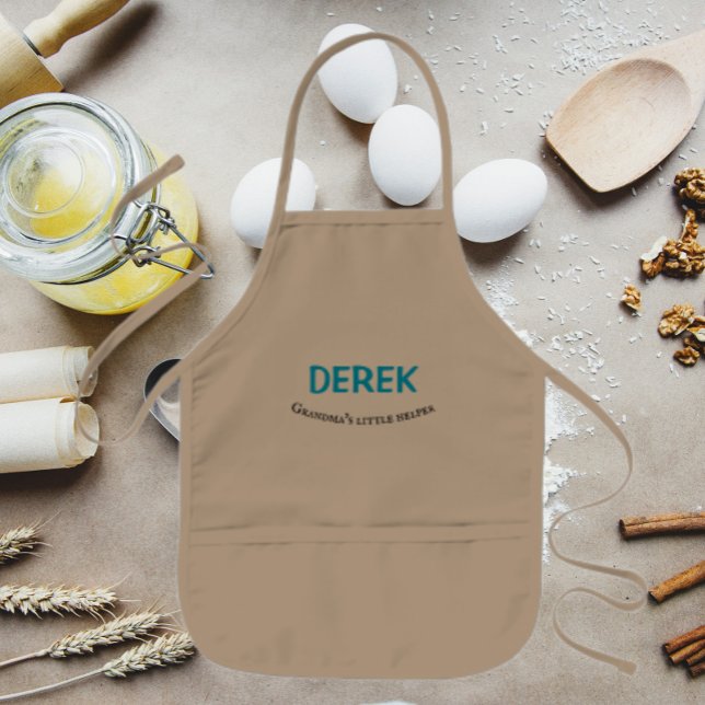Grandma's Little Helper Boy's Name Kids' Apron (In Situ)