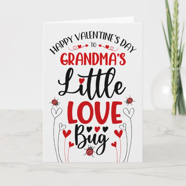 Grandma's Little Love Bug Valentine Holiday Card (Front)