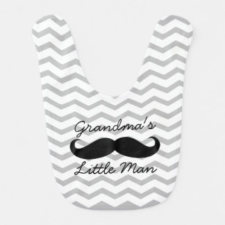 Grandma's Little Man Mustache Cute Boys Bib