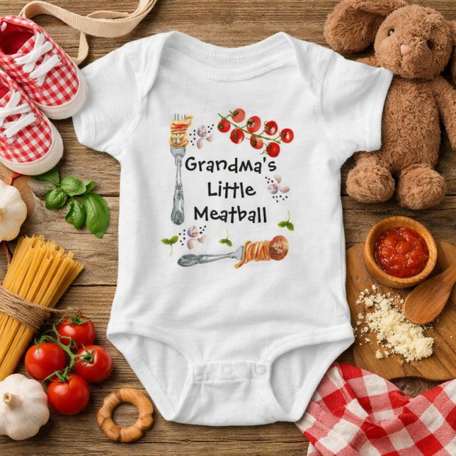 Grandma's Little Meatball Funny Baby Shower Gift  Bodysuit (Creator Uploaded)