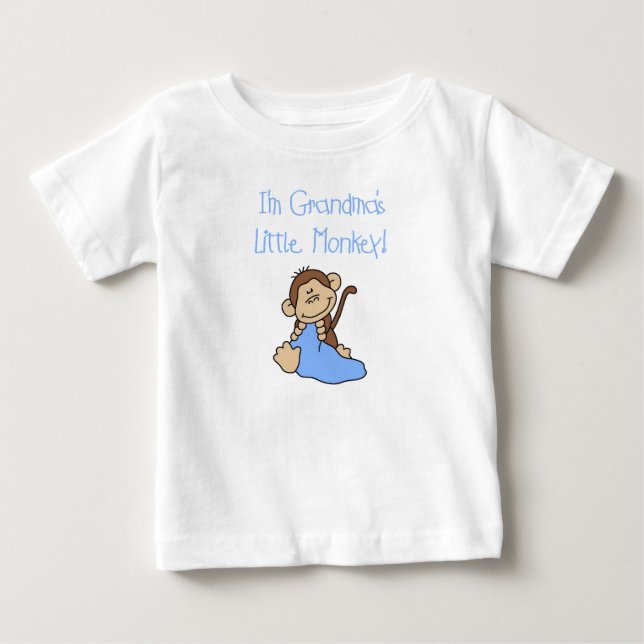 Grandma's Little Monkey - Blue Tshirts and Gifts (Front)