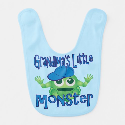 Grandmas Little Monster Boy Baby Bib