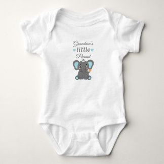 Grandma's Little Peanut Blue Baby Elephant Bodysuit