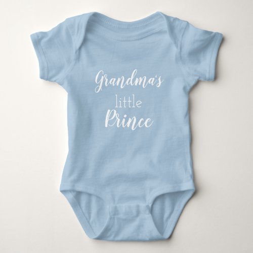 Grandmas Little Prince Cute Blue Baby Bodysuit