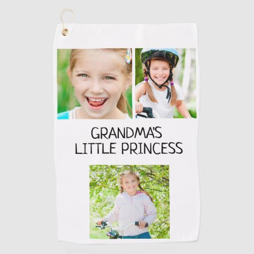 Grandmas Little Princess 3 Photo Granddaughter  Golf Towel