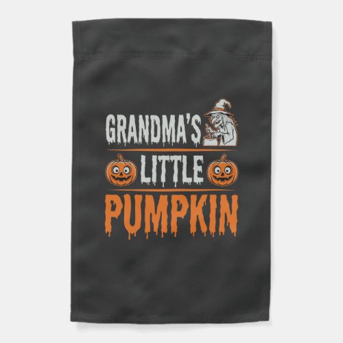 Grandma's Little Pumpkin Halloween Witch Design Garden Flag