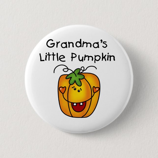 Grandma's Little Pumpkin T-shirts and gifts Button (Front)