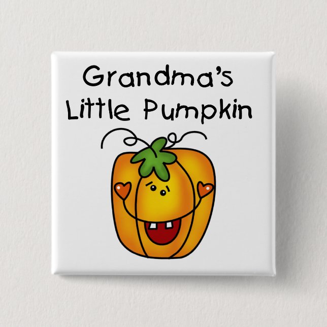 Grandma's Little Pumpkin T-shirts and gifts Button (Front)
