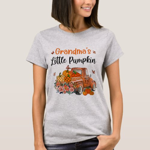 Grandmas little pumpkins pumpkin truck fall T_Shirt