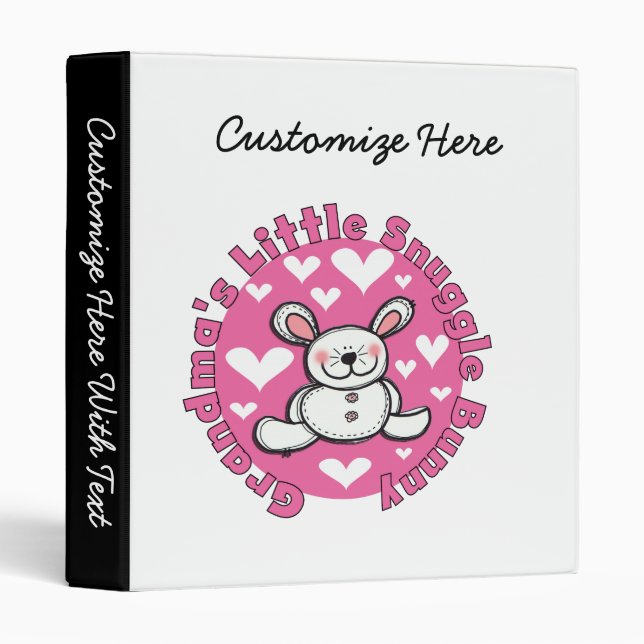 Grandma's Little Snuggle Bunny 3 Ring Binder (Front/Spine)