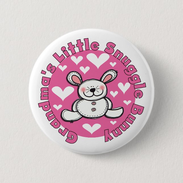 Grandma's Little Snuggle Bunny Pinback Button (Front)