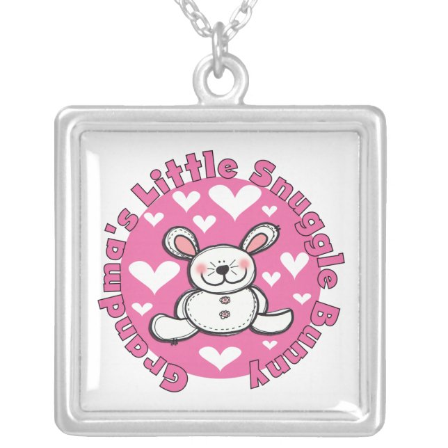 Grandma's Little Snuggle Bunny Silver Plated Necklace (Front)