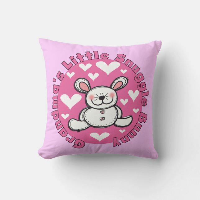 Grandma's Little Snuggle Bunny Throw Pillow (Front)