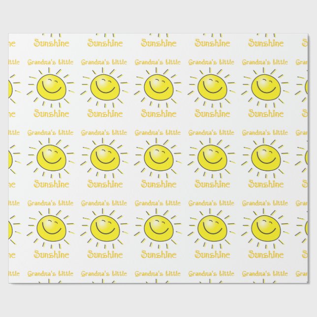 Grandma's Little Sunshine Fun Sun Wrapping Paper (Flat)