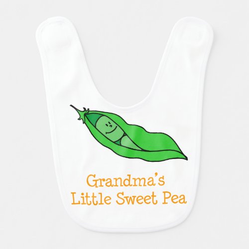 Grandmas Little Sweet Pea Baby Bib