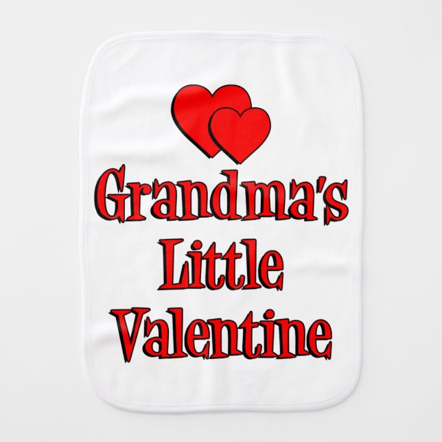 Grandma's Little Valentine Baby Burp Cloth (Front)