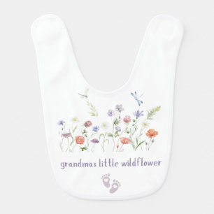 Grandmas little wildflower baby bib
