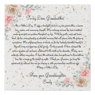 Grandma's Love: A Mother's Day Tribute to Grandma Faux Canvas Print
