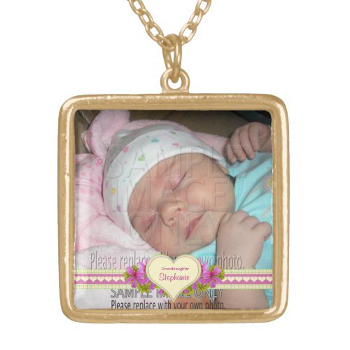 Grandmas Love Garden Gold Plated Necklace