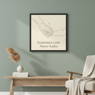 Grandma's Love Never Fades   Minimalist Family Ill Canvas Print