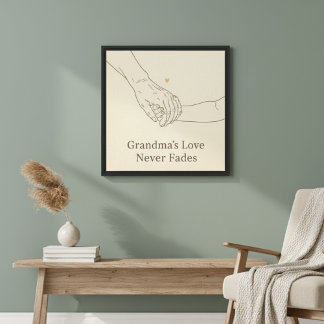 Grandma's Love Never Fades | Minimalist Family Ill Canvas Print