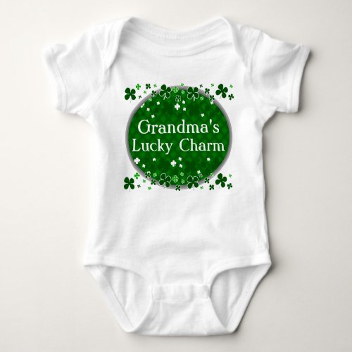 Grandmas Lucky Charm St Patricks Day Baby Baby Bodysuit