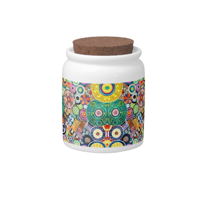 Grandma's Mosaic Holiday Candy Delight Candy Jar (Front)