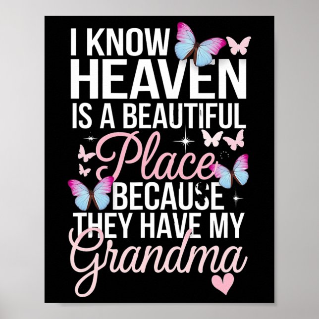 Grandma's My Guardian Angel In Heaven Memorial Day Poster (Front)