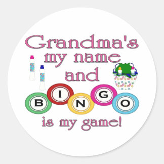 Grandmas my name Bingo is my game Classic Round Sticker