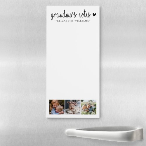 Grandmas Notes Photo Collage Family  Magnetic Notepad
