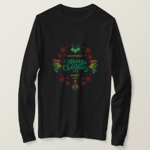 Grandma's Personalizable Vintage Merry Christmas  T-Shirt