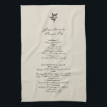 Grandma's Pie Recipe Kitchen Towel Vintage<br><div class="desc">Heirloom pecan pie recipe kitchen towel featuring Grandma's classic recipe in elegant script. Perfect farmhouse kitchen decor and thoughtful gift for bakers. Treasure a family favorite with this charming Grandma's Pecan Pie Recipe kitchen towel! This beautiful flour sack towel features a complete, tried-and-true pecan pie recipe written in elegant script,...</div>