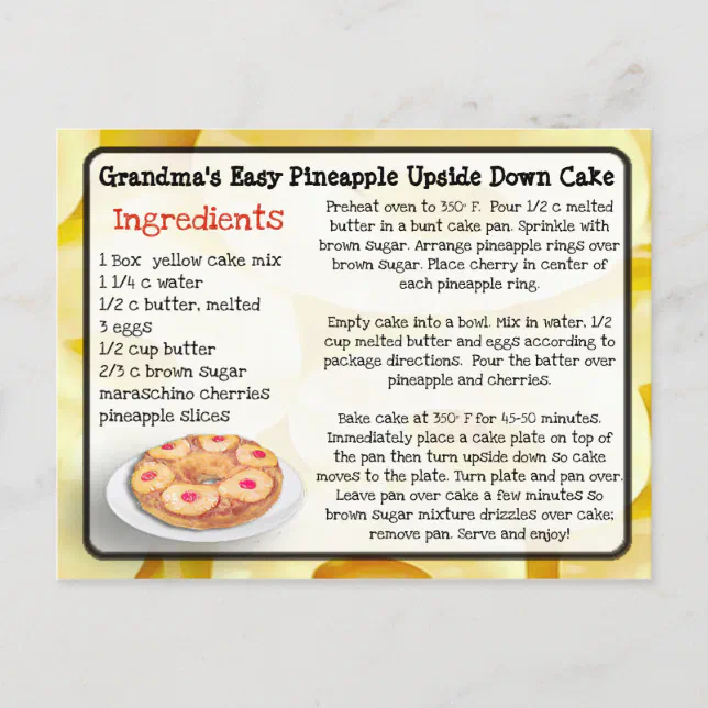 https://rlv.zcache.com/grandmas_pineapple_upside_down_cake_recipe_card-r44f4ce0990674723ac0980050cc2525b_qdey1_644.webp