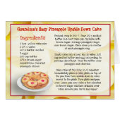 Grandma's Pineapple Upside Down Cake Recipe Card (Front Horizontal)