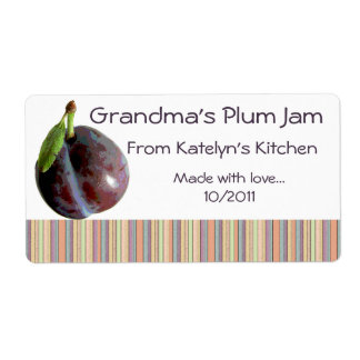 Grandma's Plum Jam Jar Label (Customize)