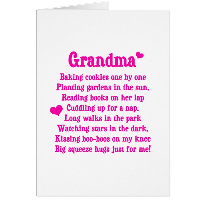 Grandma's Poem Greeting Cards