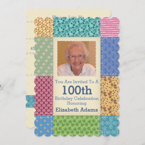 Grandmas Quilt Custom Photo  Choose Your Year Invitation