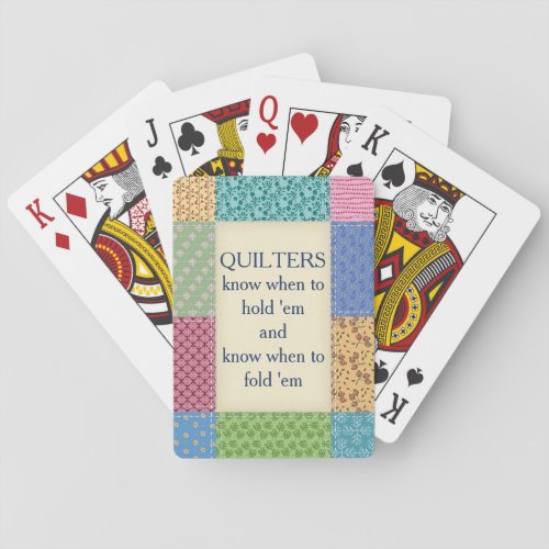 Grandmas Quilt Quotation Custom Poker Cards